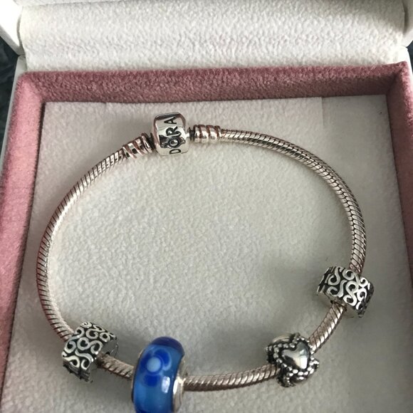 Pandora Bracelet with Blue Charm - Picture 2 of 2